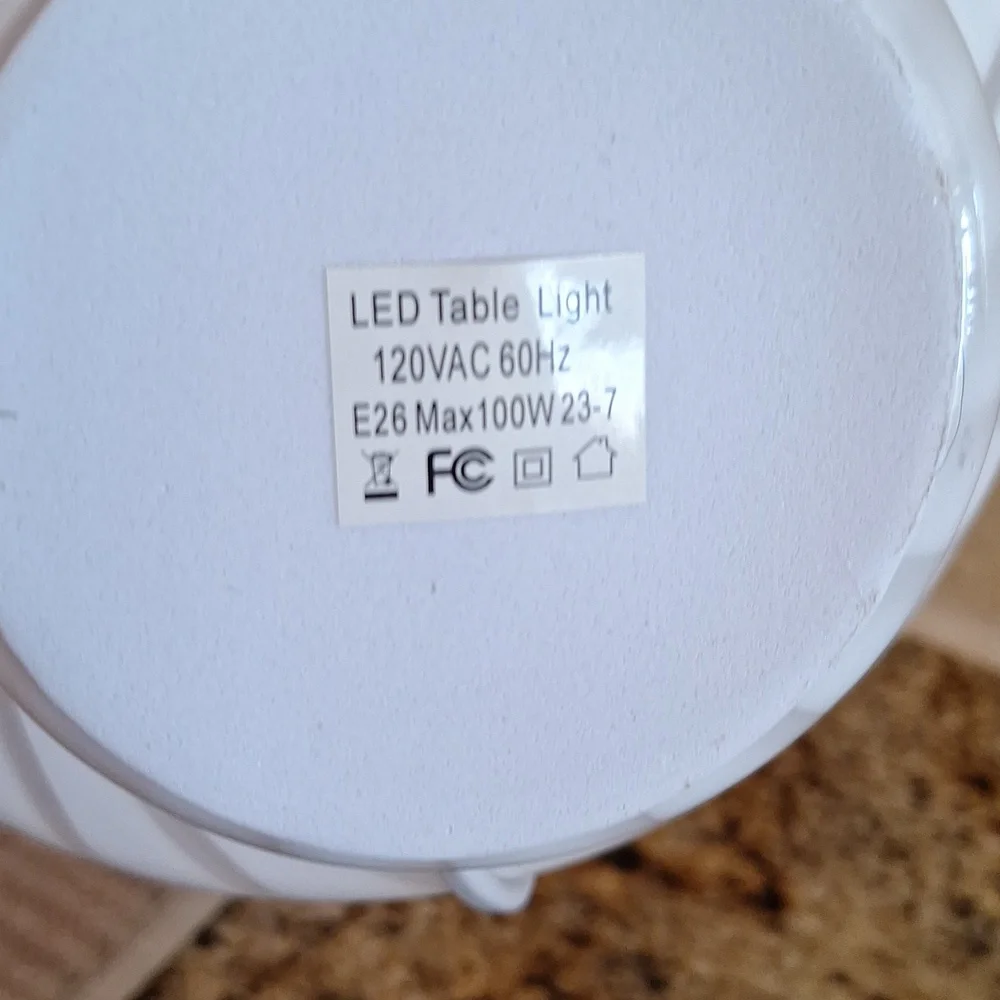 LED White Mushroom Ceramic Table Lamp NEW